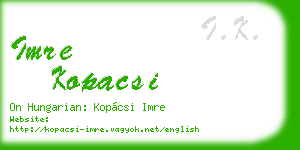 imre kopacsi business card